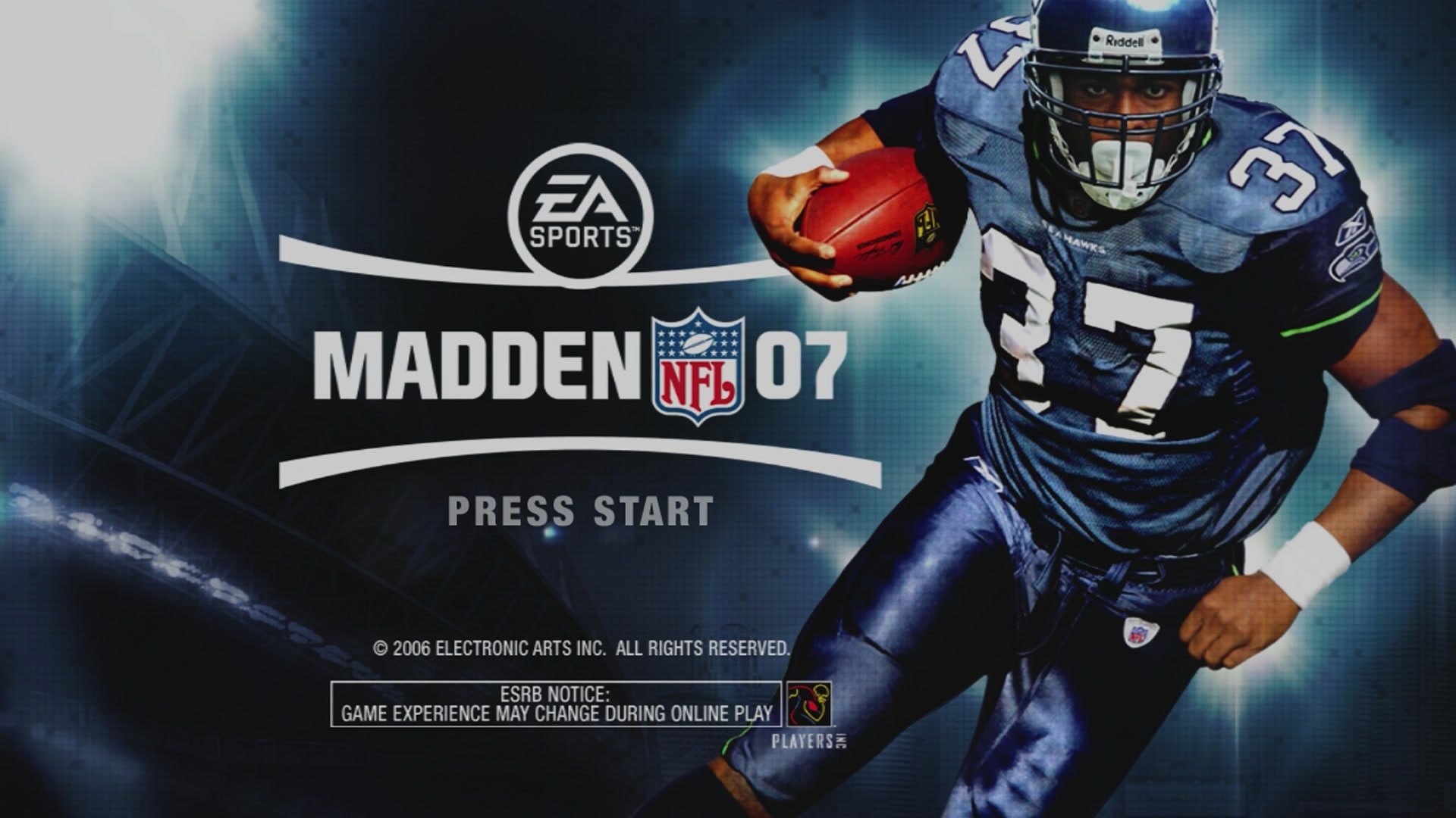 Madden NFL 07 title screen for Xbox 360